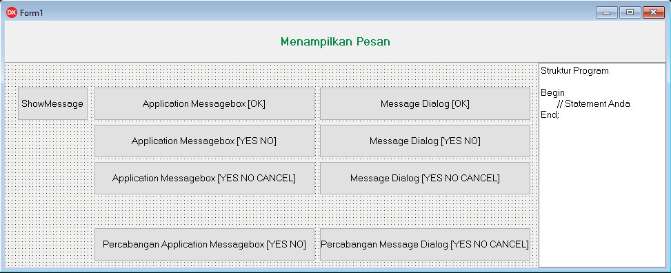 Menampilkan pesan