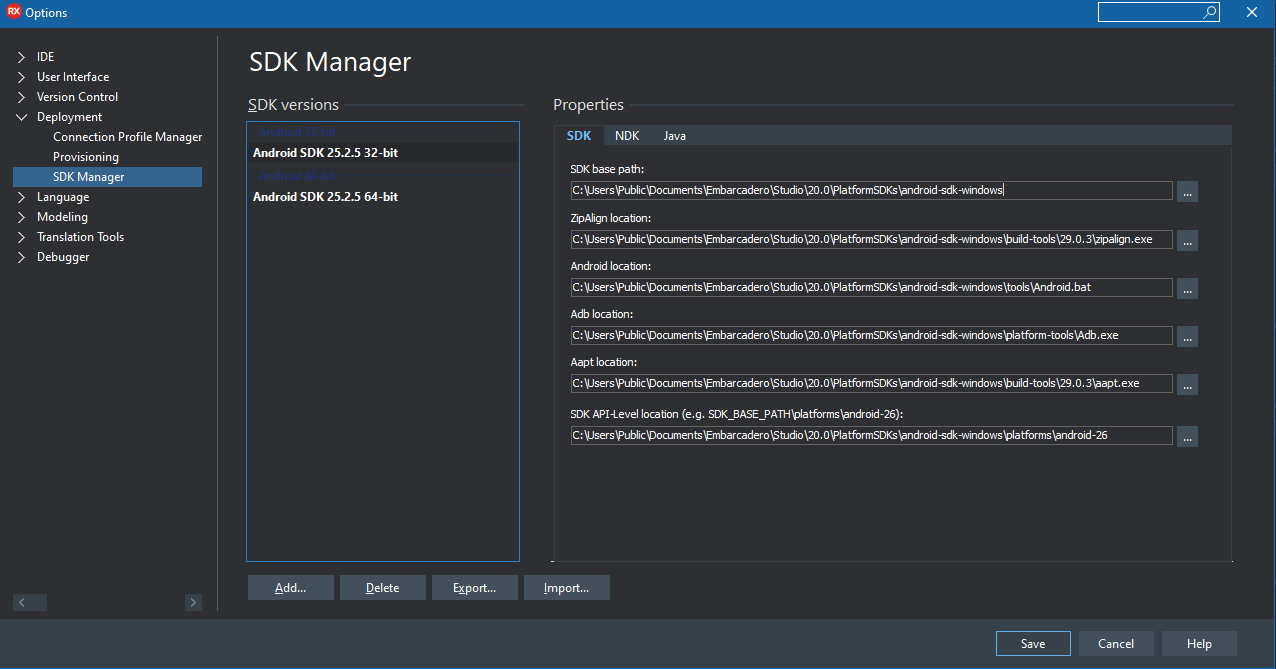 Setting SDK