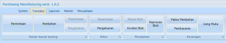 Menu transaksi