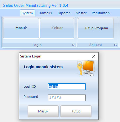 Menu login system
