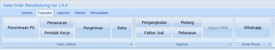Menu transaksi