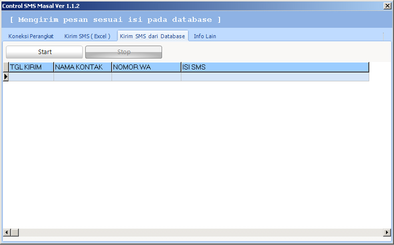 Mengirim pesan dari database